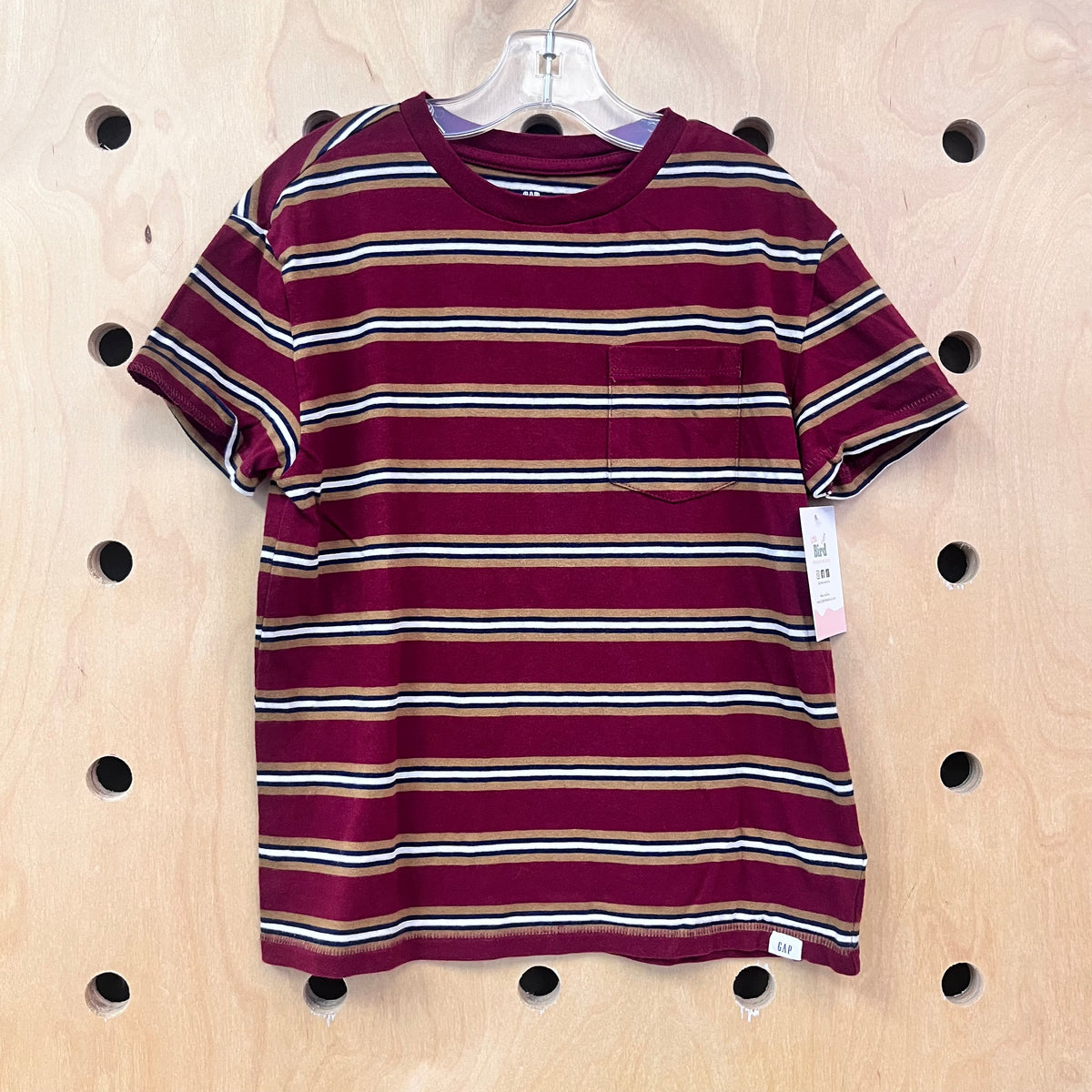 Maroon/Tan Striped Tee