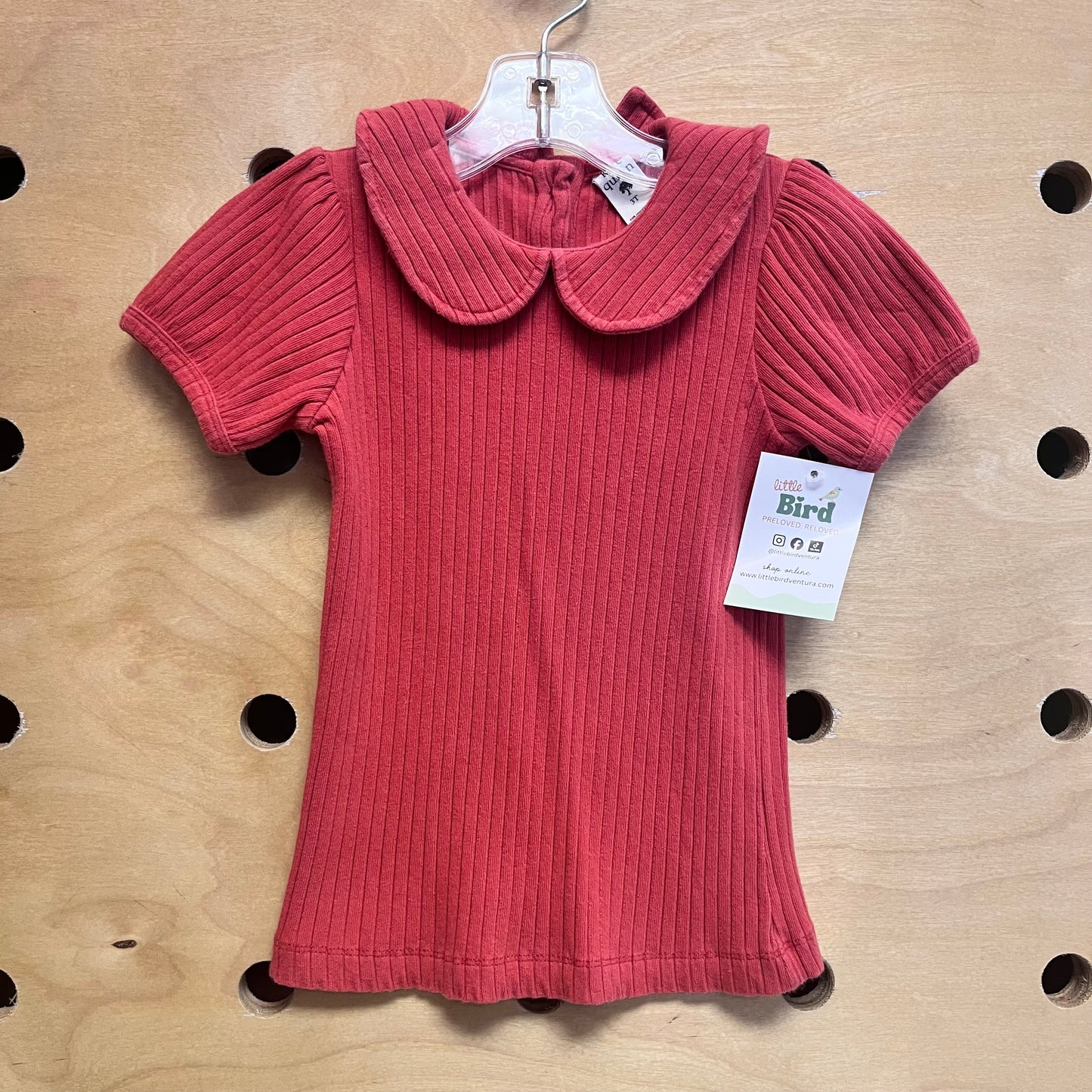 Red Ribbed Organic Top