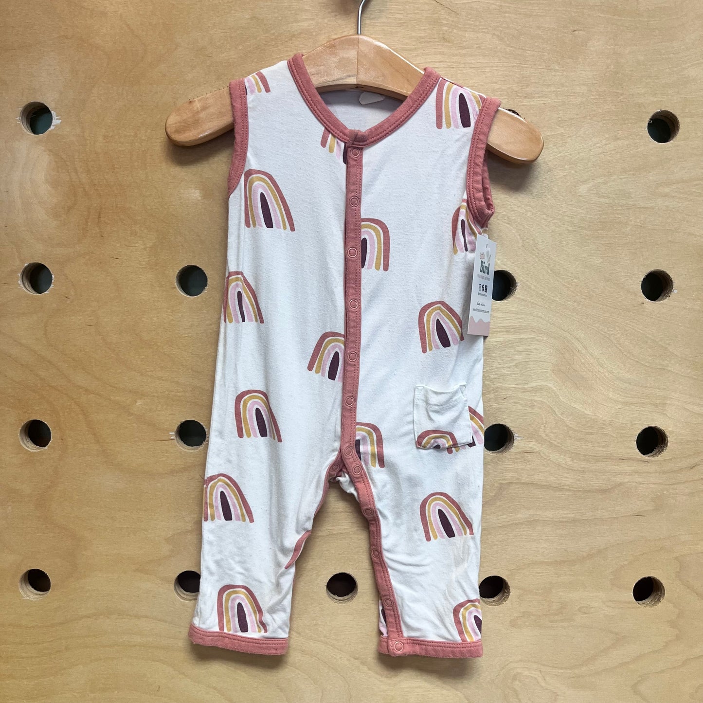 White/Neutral Rainbows Bamboo Romper