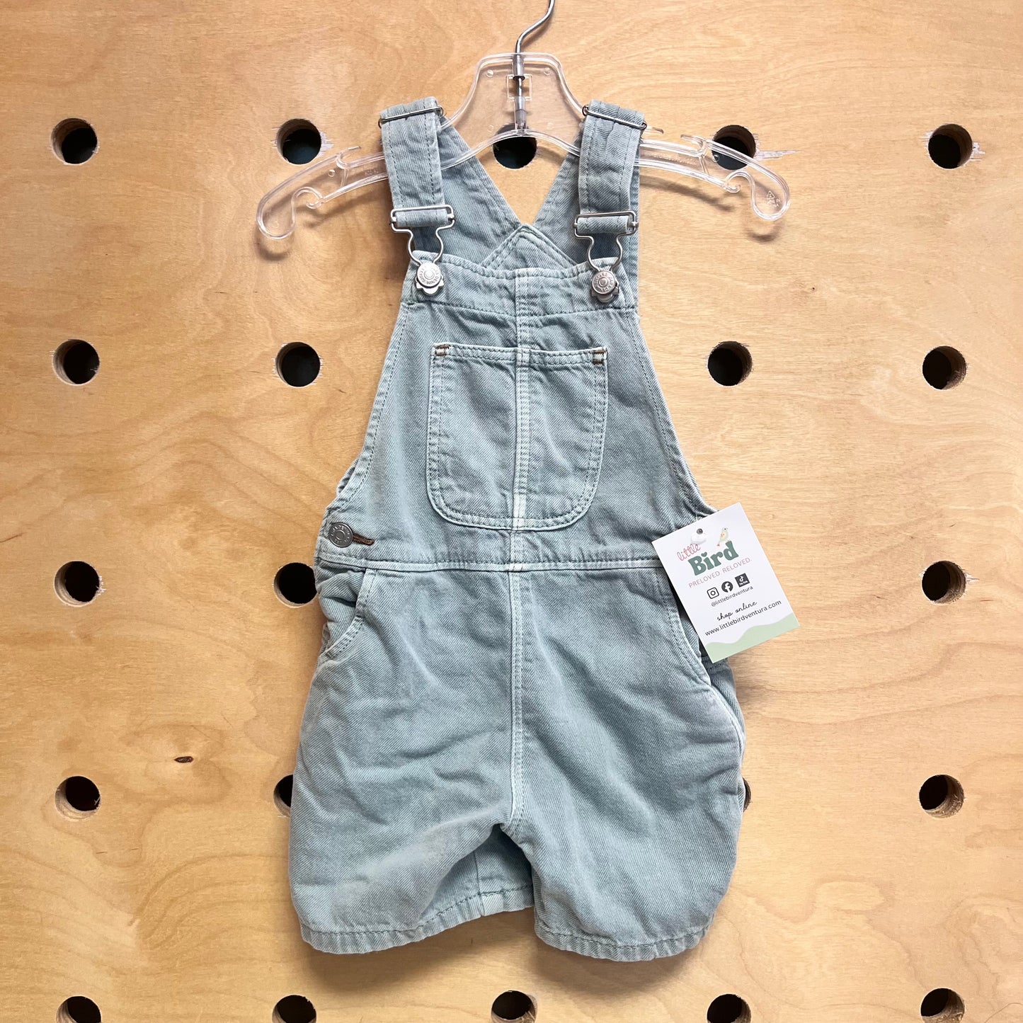 Green Denim Shortalls