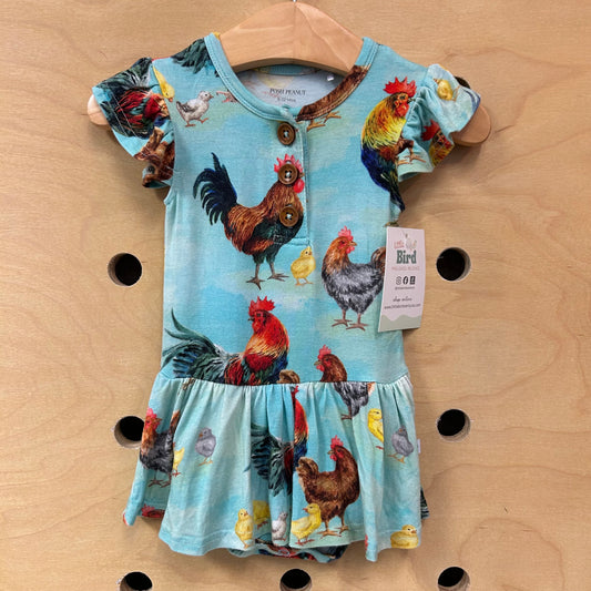 Aqua Chickens Bamboo Romper