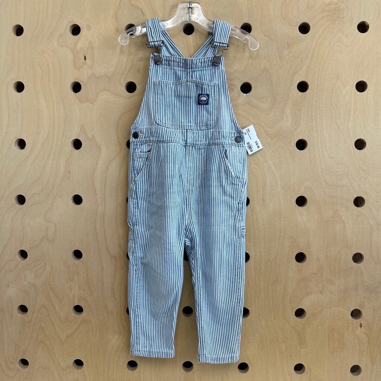 Striped Denim Overalls