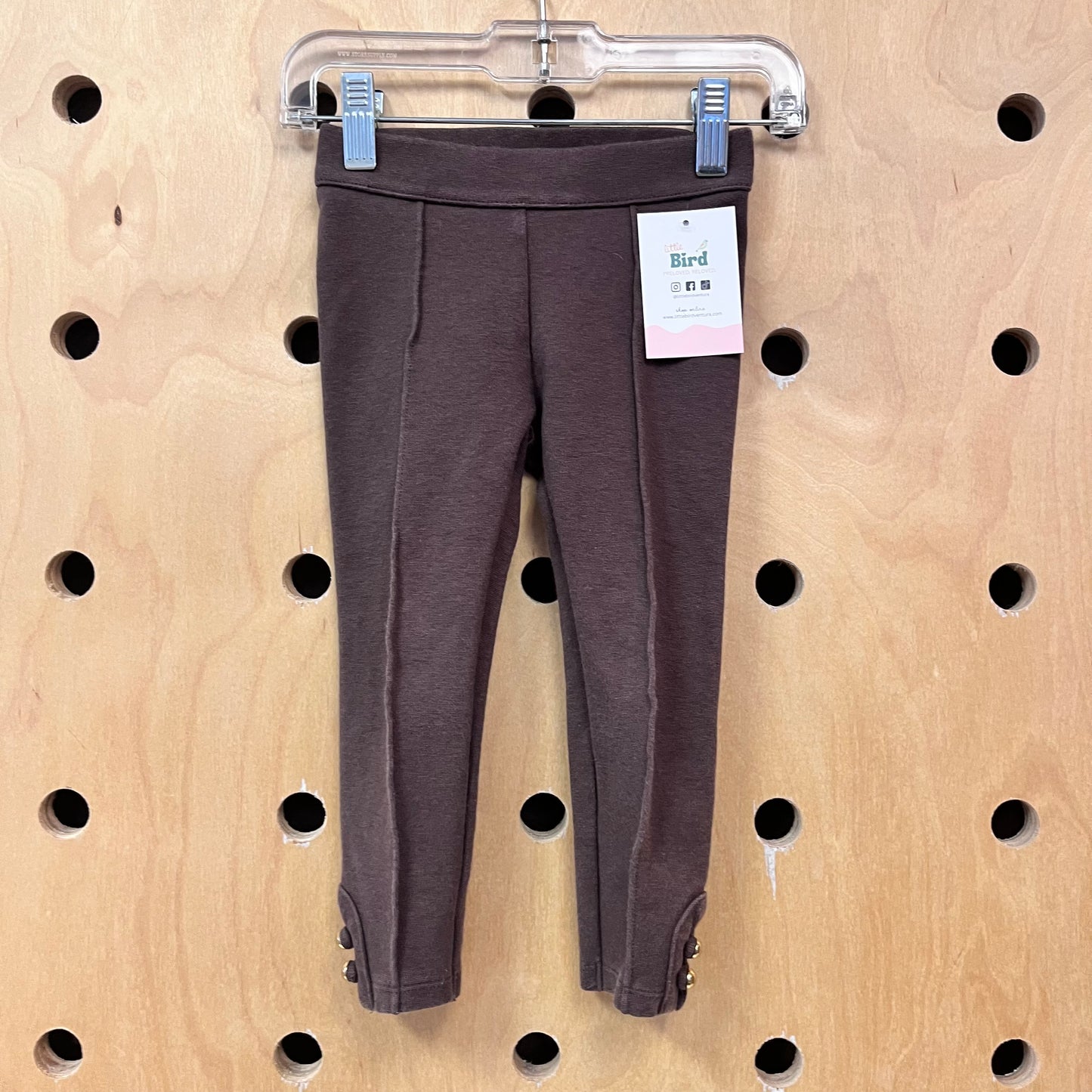 Brown Gold Button Leggings