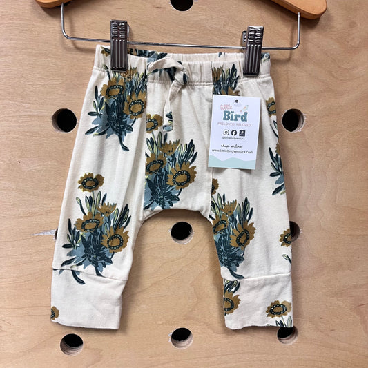 Cream Organic Floral Leggings