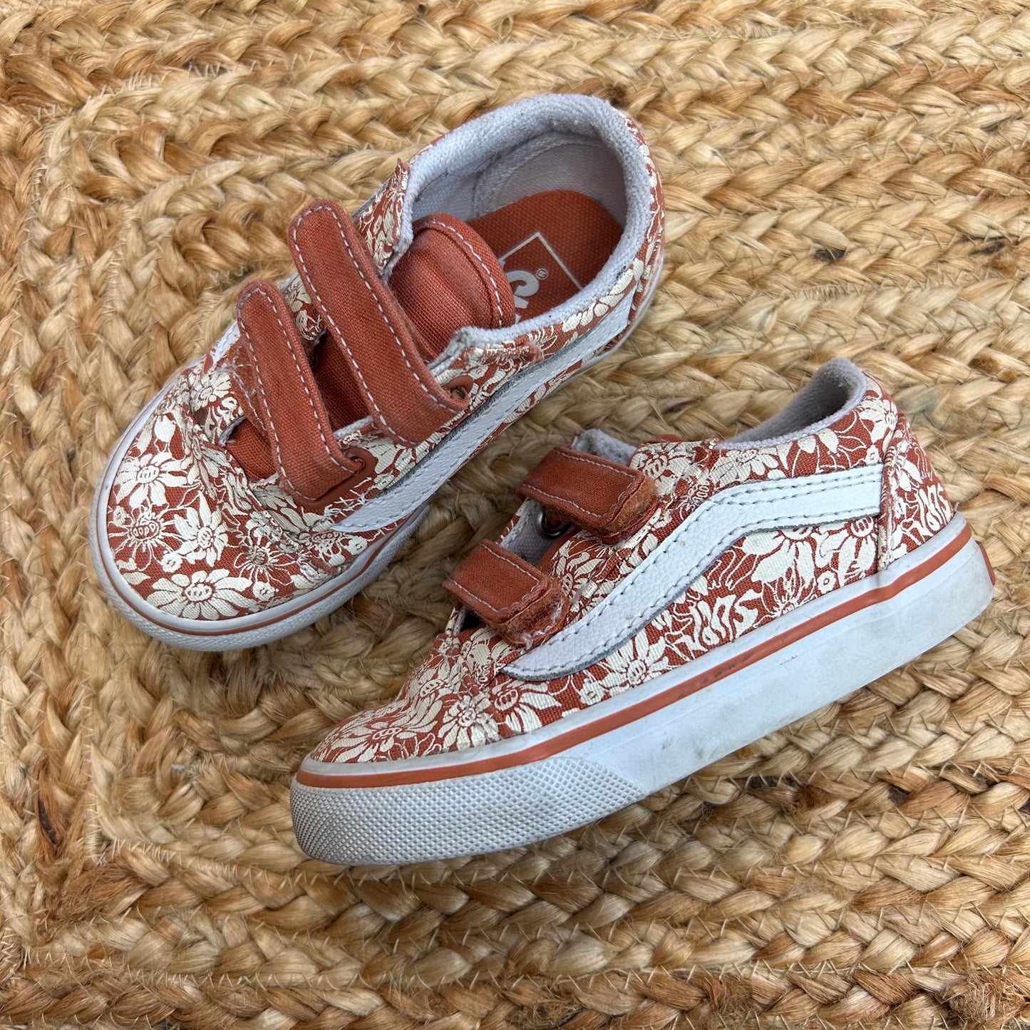 Terracotta Floral Velcro Sneakers