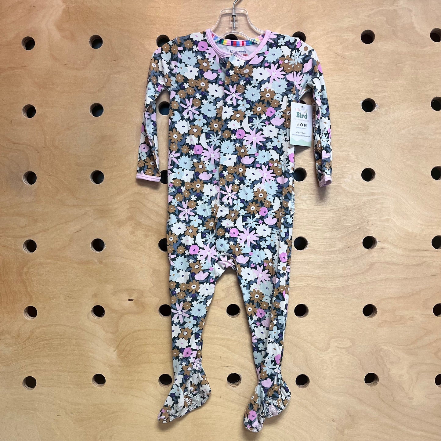 Teal/Pink Floral Modal Footies