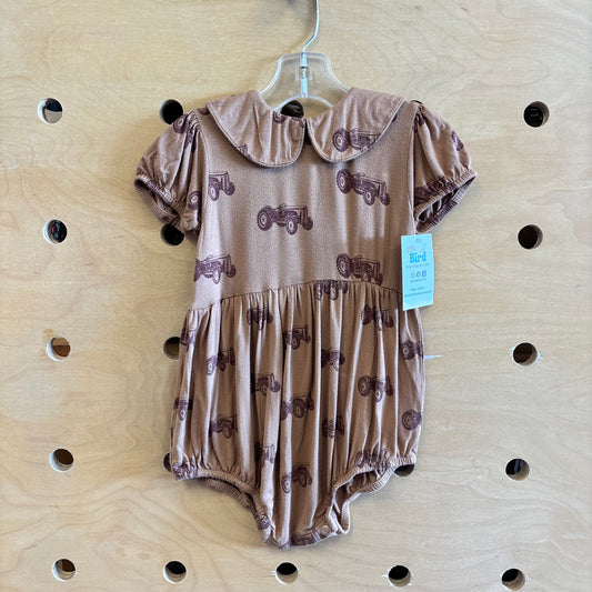 Brown Bamboo Tractors Romper