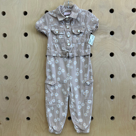 Tan Daisy Coveralls