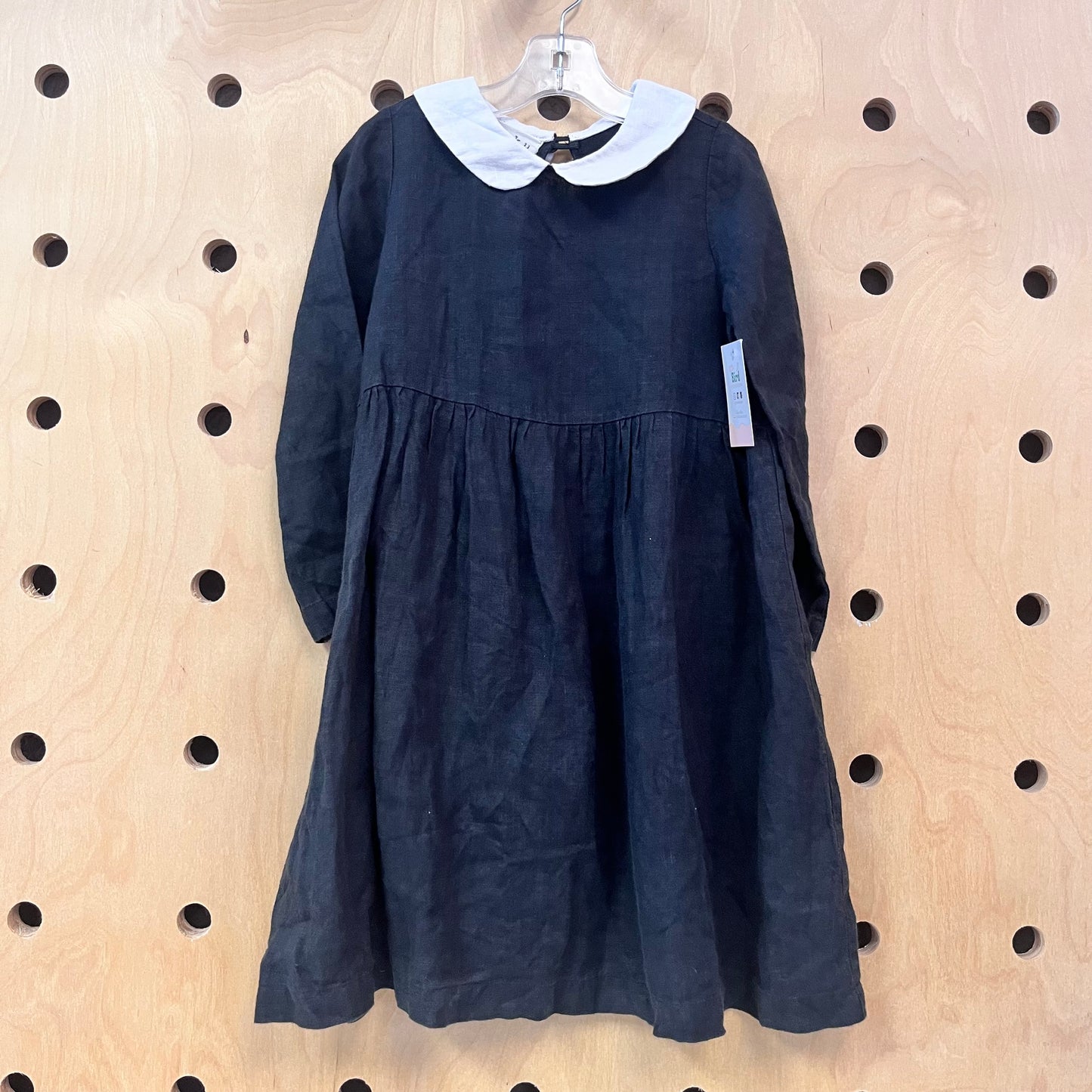 Black Linen Peter Pan Collar Dress