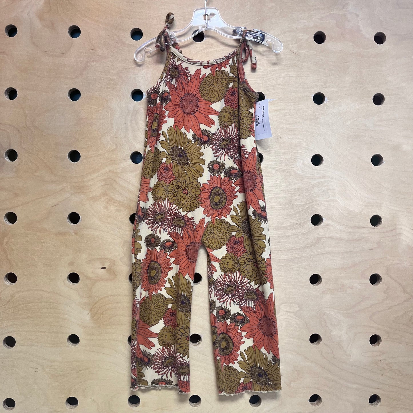 Organic Green/Rust Sunflowers Romper