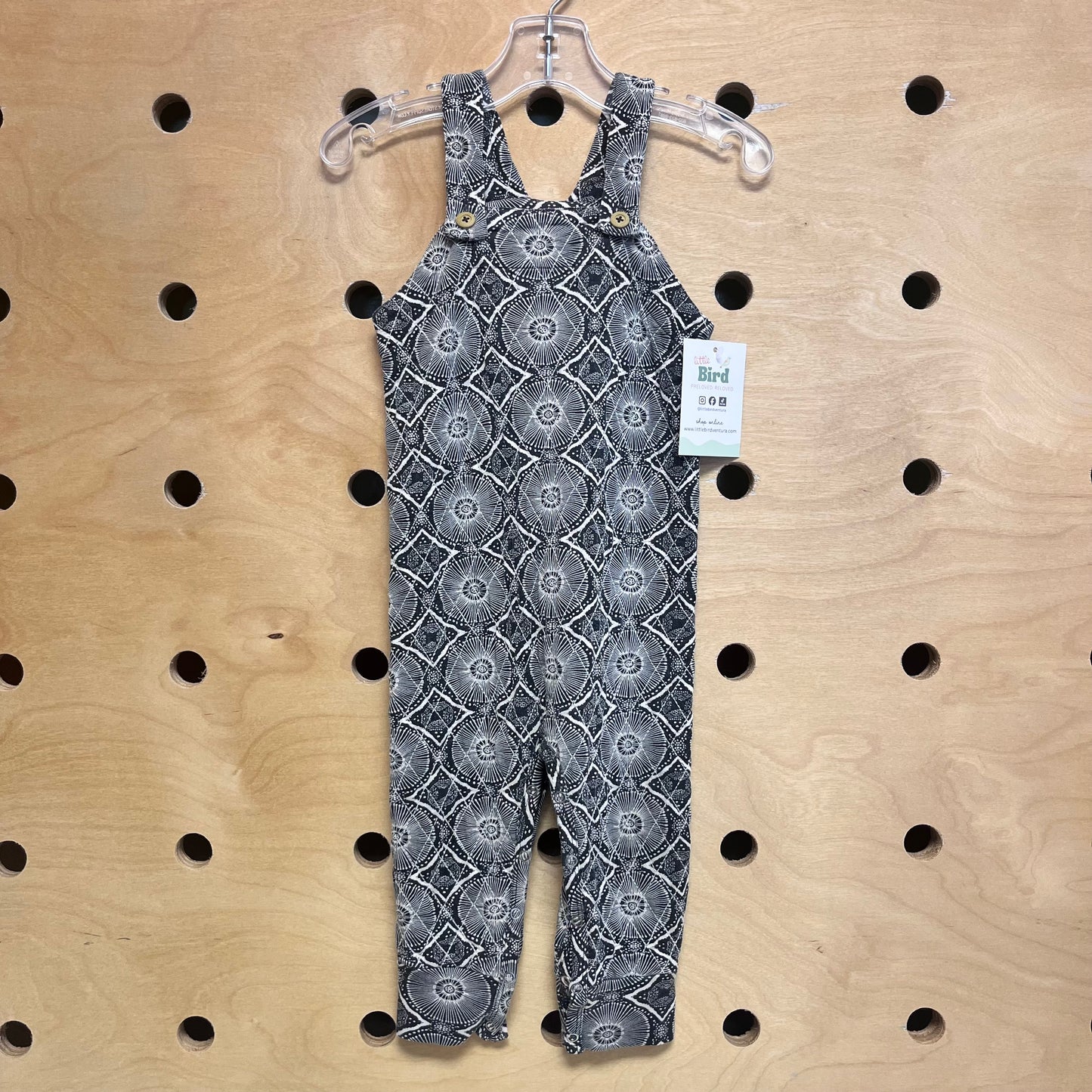 Black Quilted Modal Geometric Romper