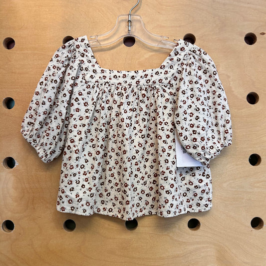 Cream/Brown Floral Top