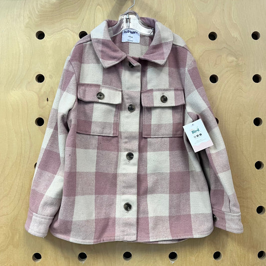 Pink & Beige Plaid Shacket