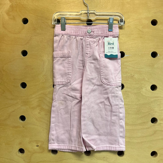 Pink Pull On Wide Leg Denim