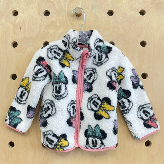 Minnie Fuzzy Zip Up Jacket