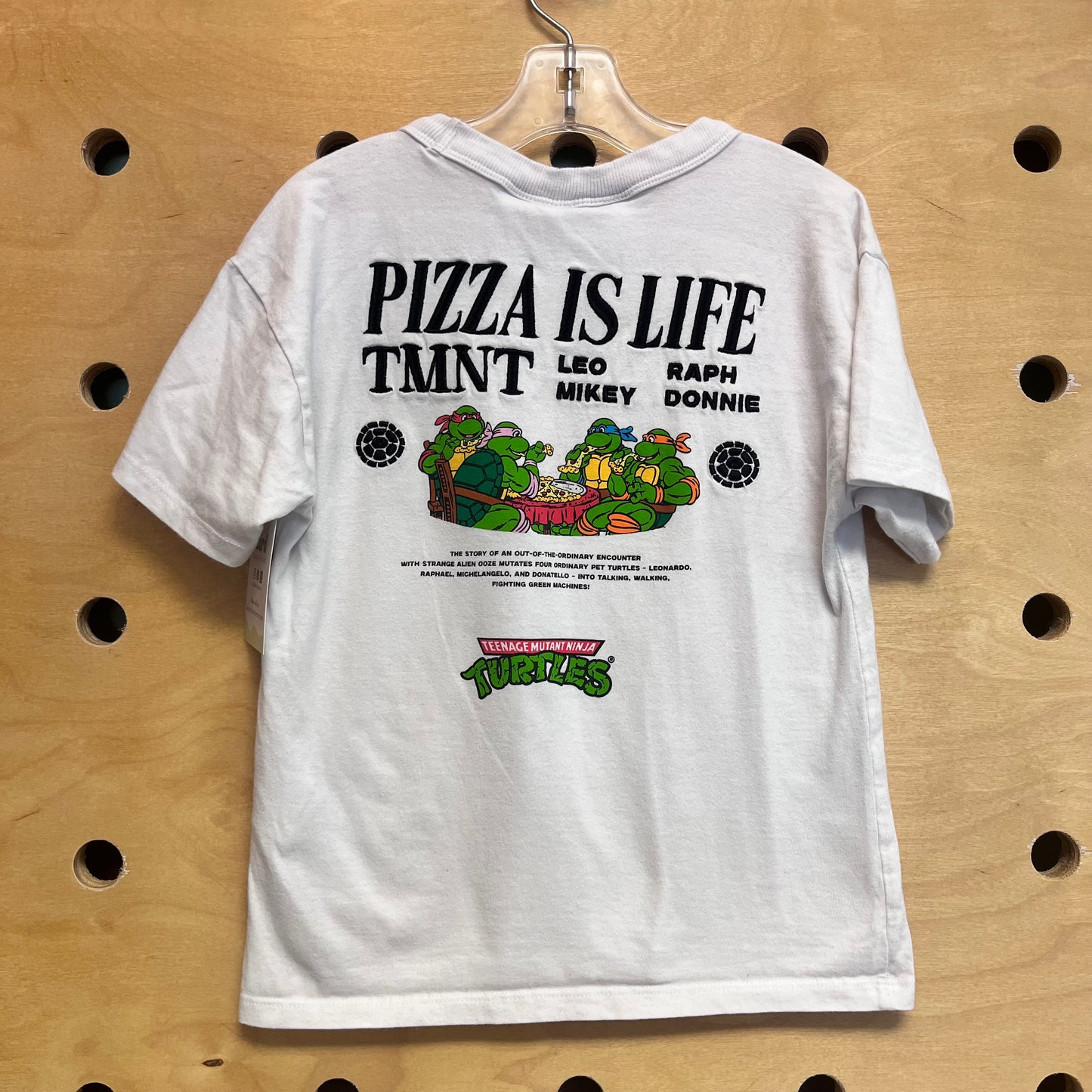 White TMNT 'Pizza Is Life' Tee