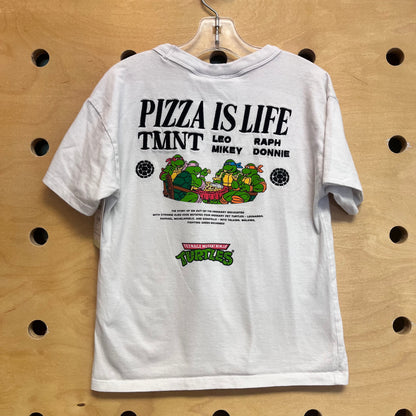 White TMNT 'Pizza Is Life' Tee