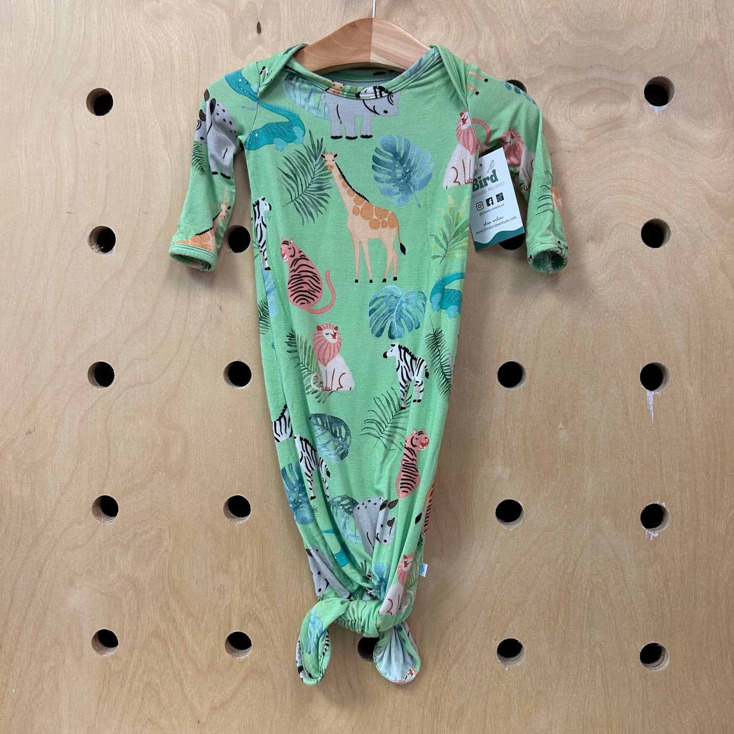 Green Jungle Bamboo Knotted Gown