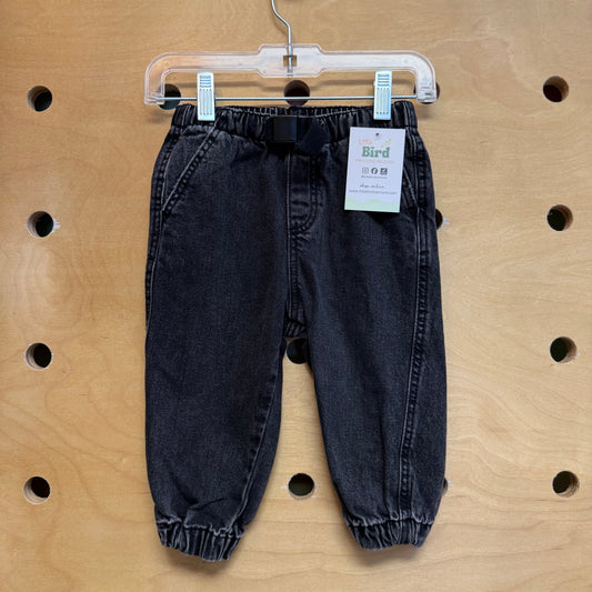 Black Denim Joggers