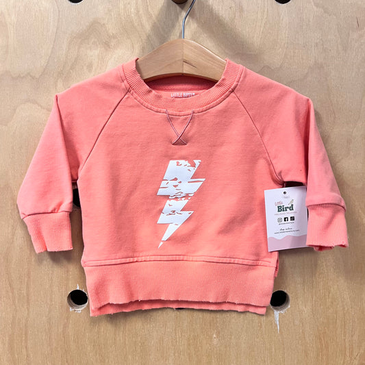 Coral Lightning Bolt Pullover