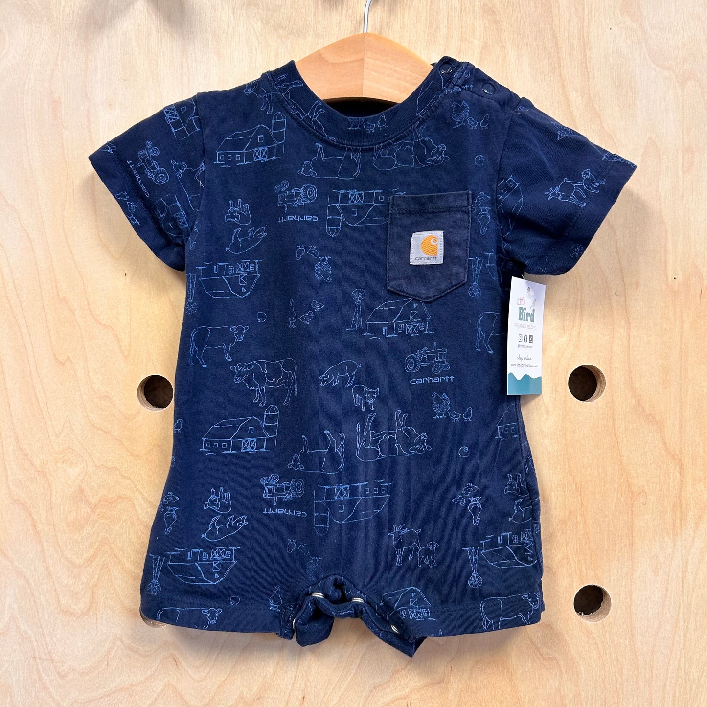 Blue Farm Scene Romper