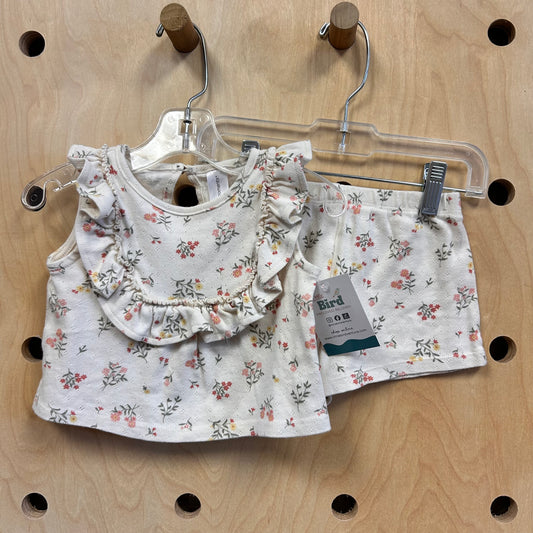 Cream Floral Pointelle Outfit
