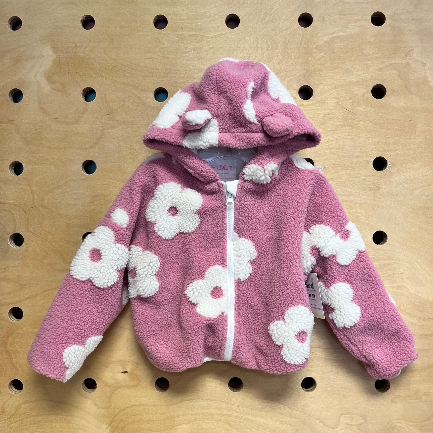 Pink/White Daisy Sherpa Jacket