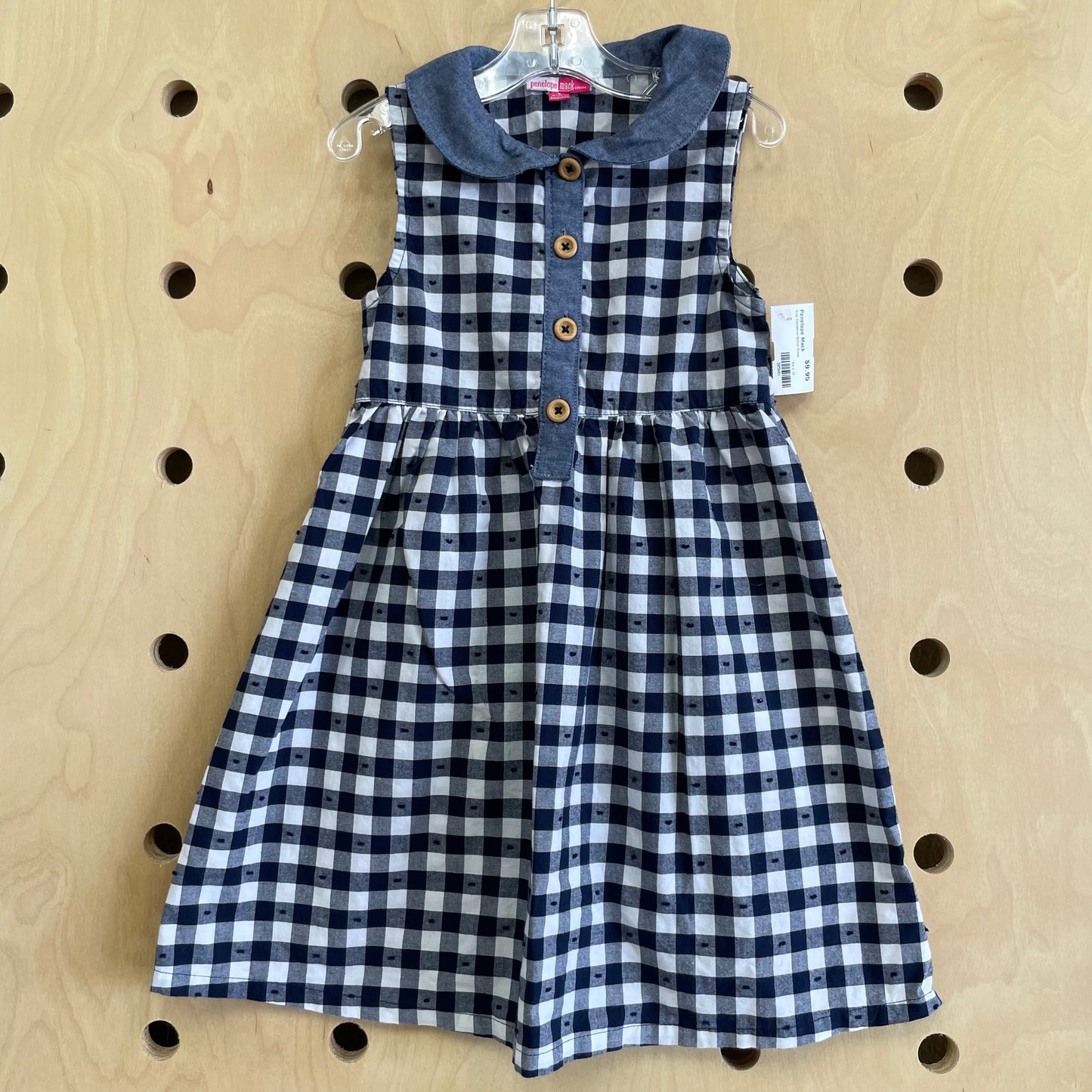 Grey Checkered Button Dress