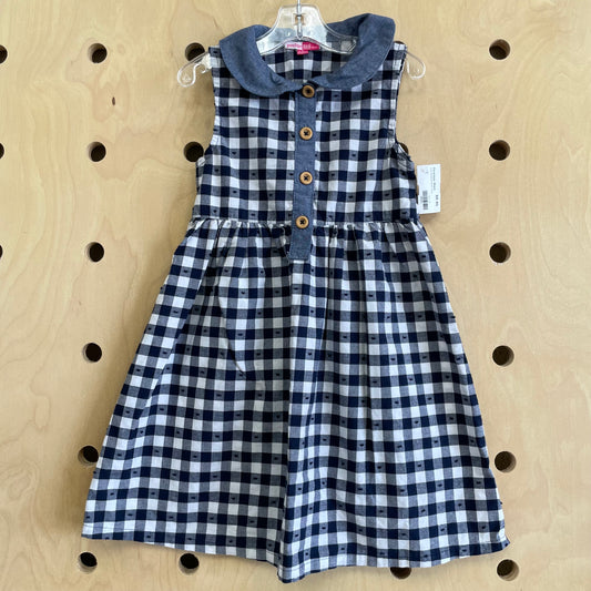 Grey Checkered Button Dress