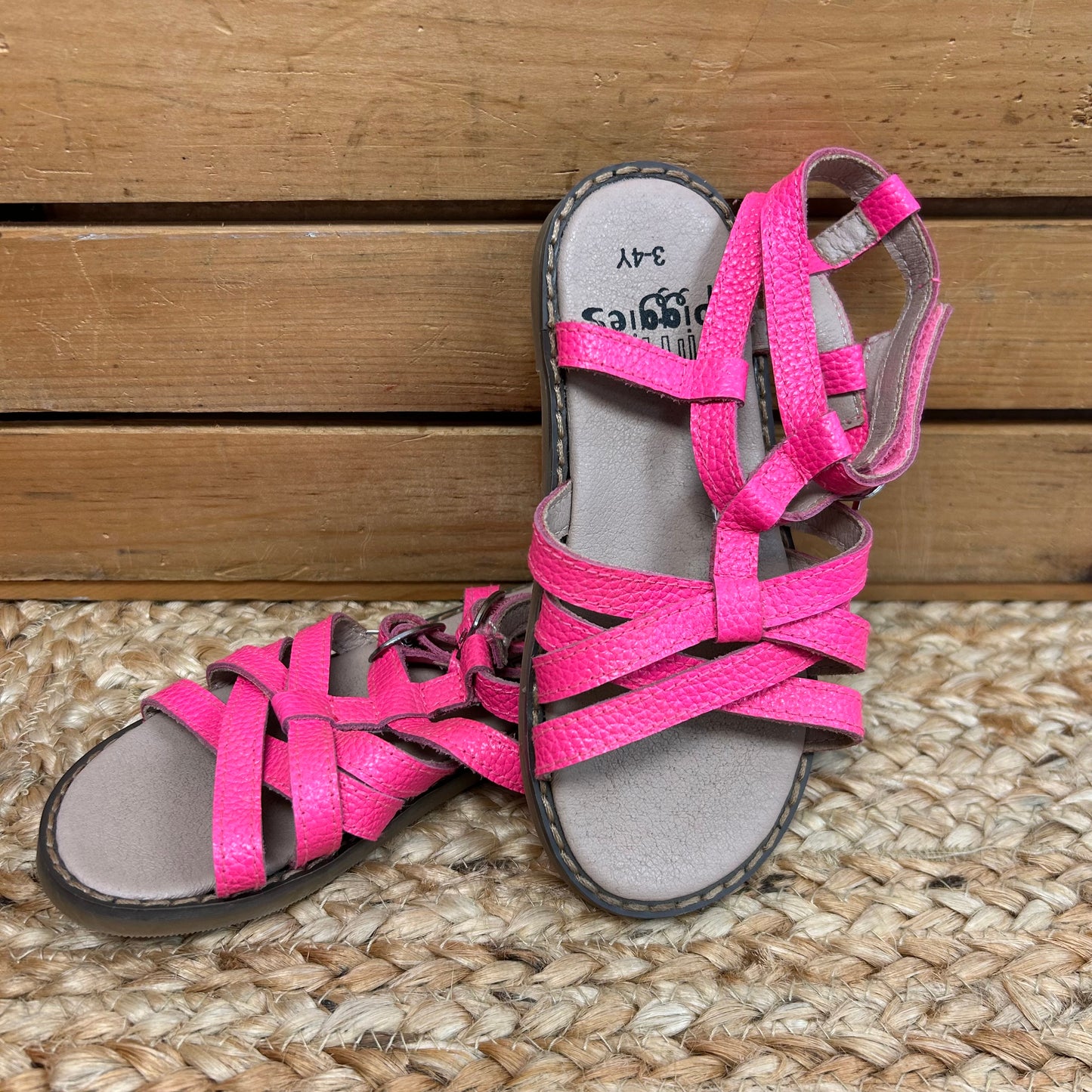 Neon Pink Strappy Sandals