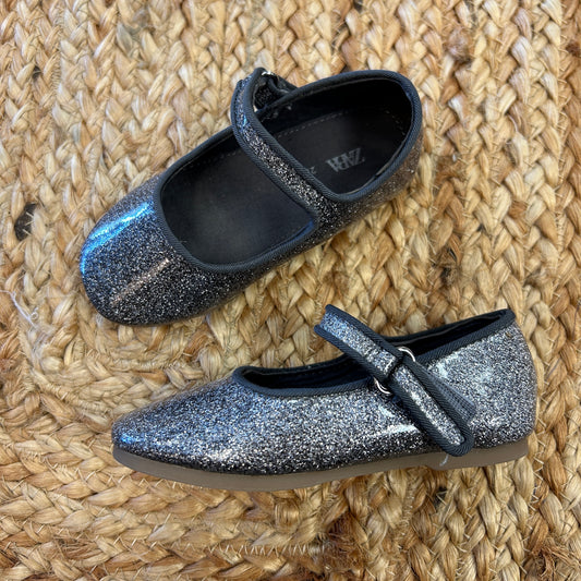 Silver Glitter Flats