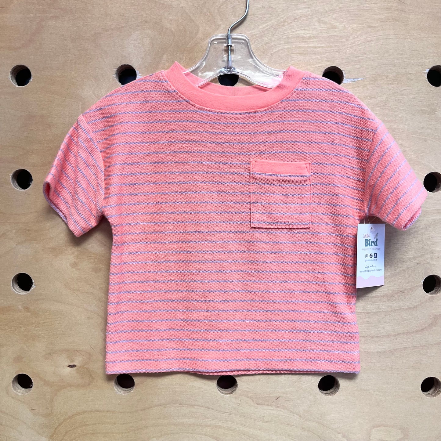 Electric Orange/Grey Striped Tee