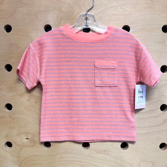 Electric Orange/Grey Striped Tee