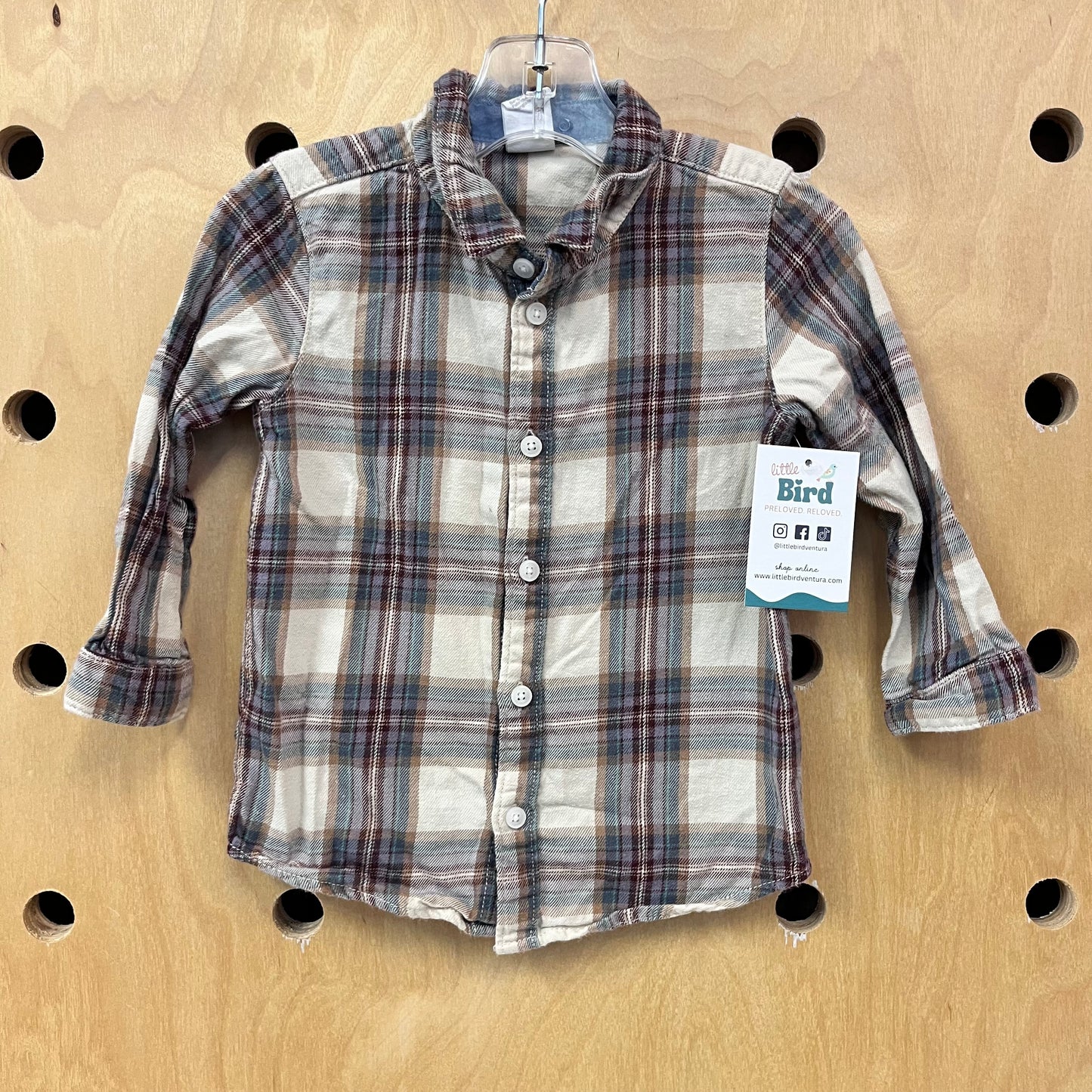 Plaid Neutrals Button Up