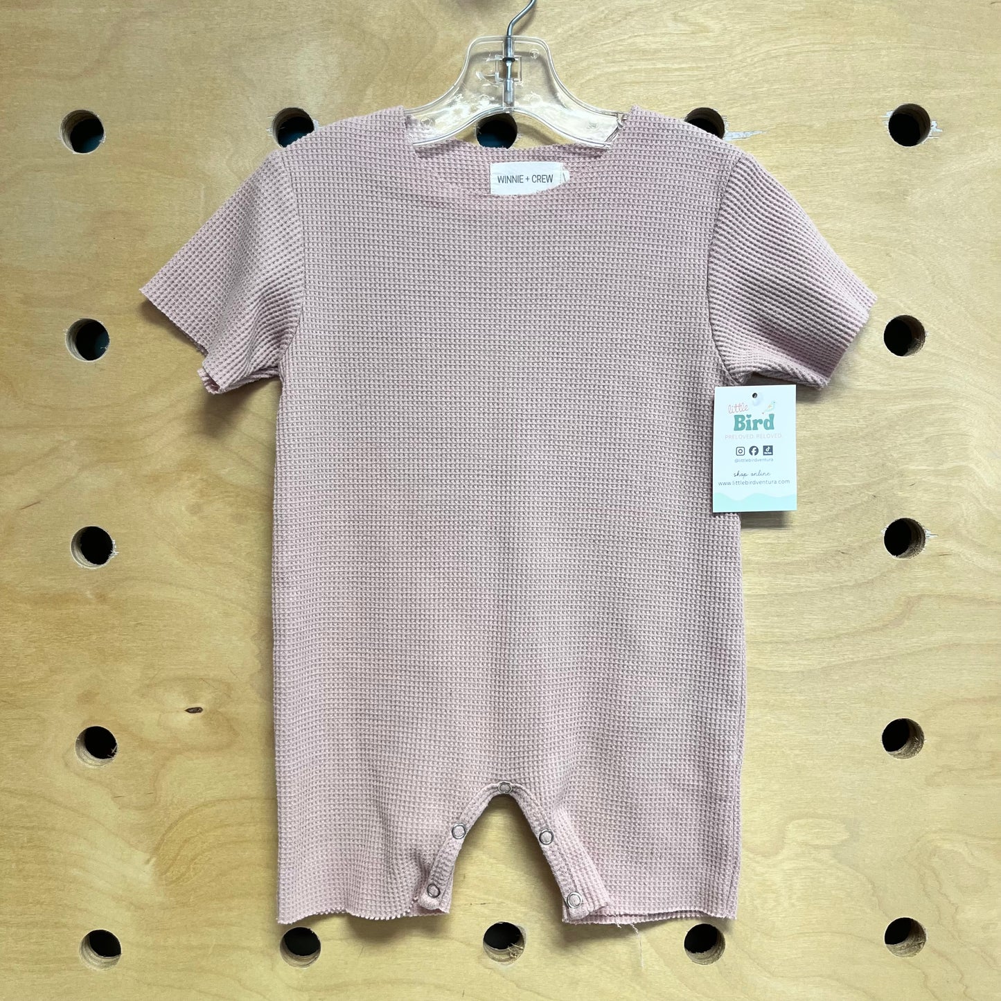Pink Waffle Knit Romper