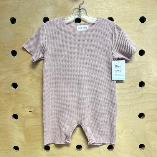 Pink Waffle Knit Romper