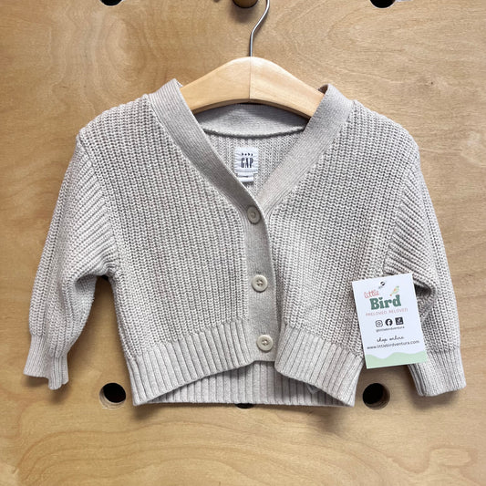 Cream Knitted Button Cardigan