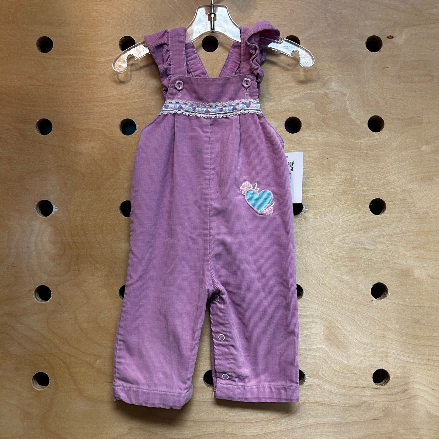 Health -Tex Lavender Heart Overalls
