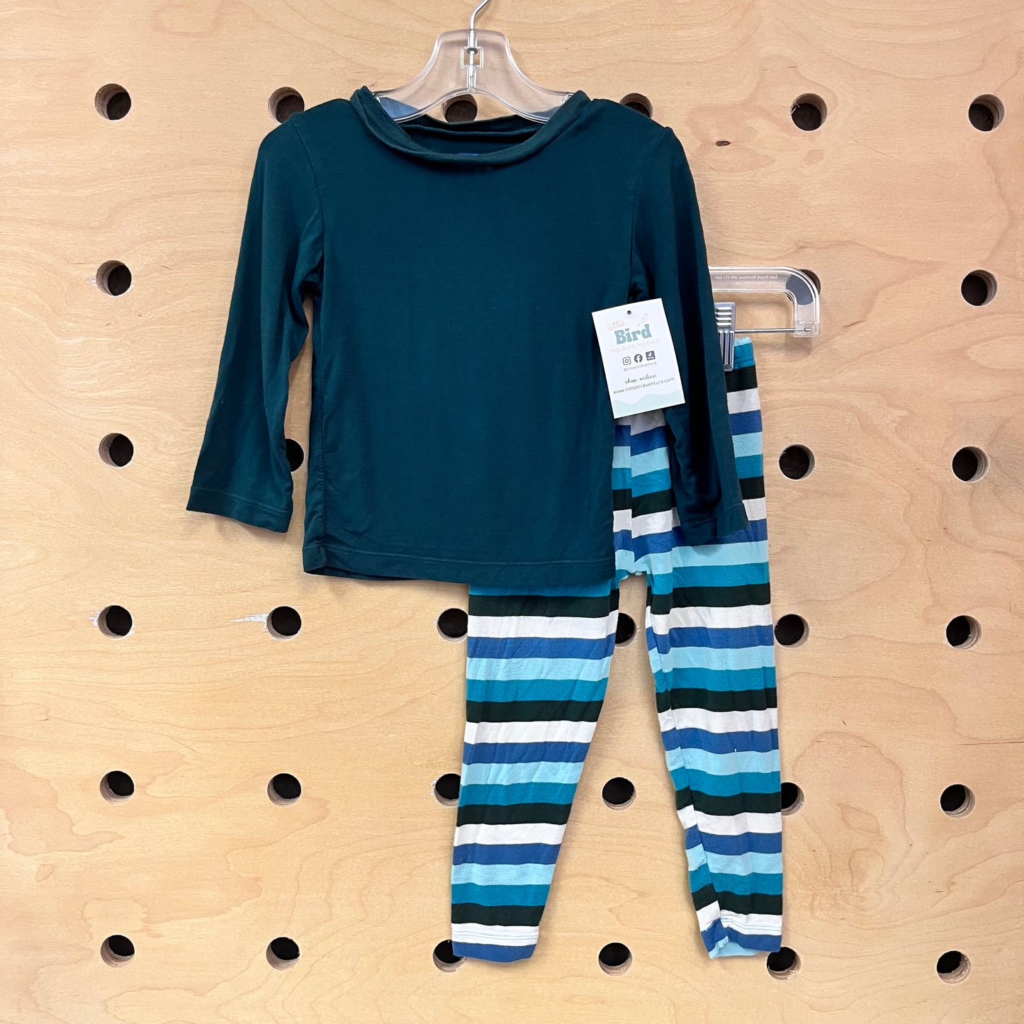 Green & Striped Bamboo Pajamas