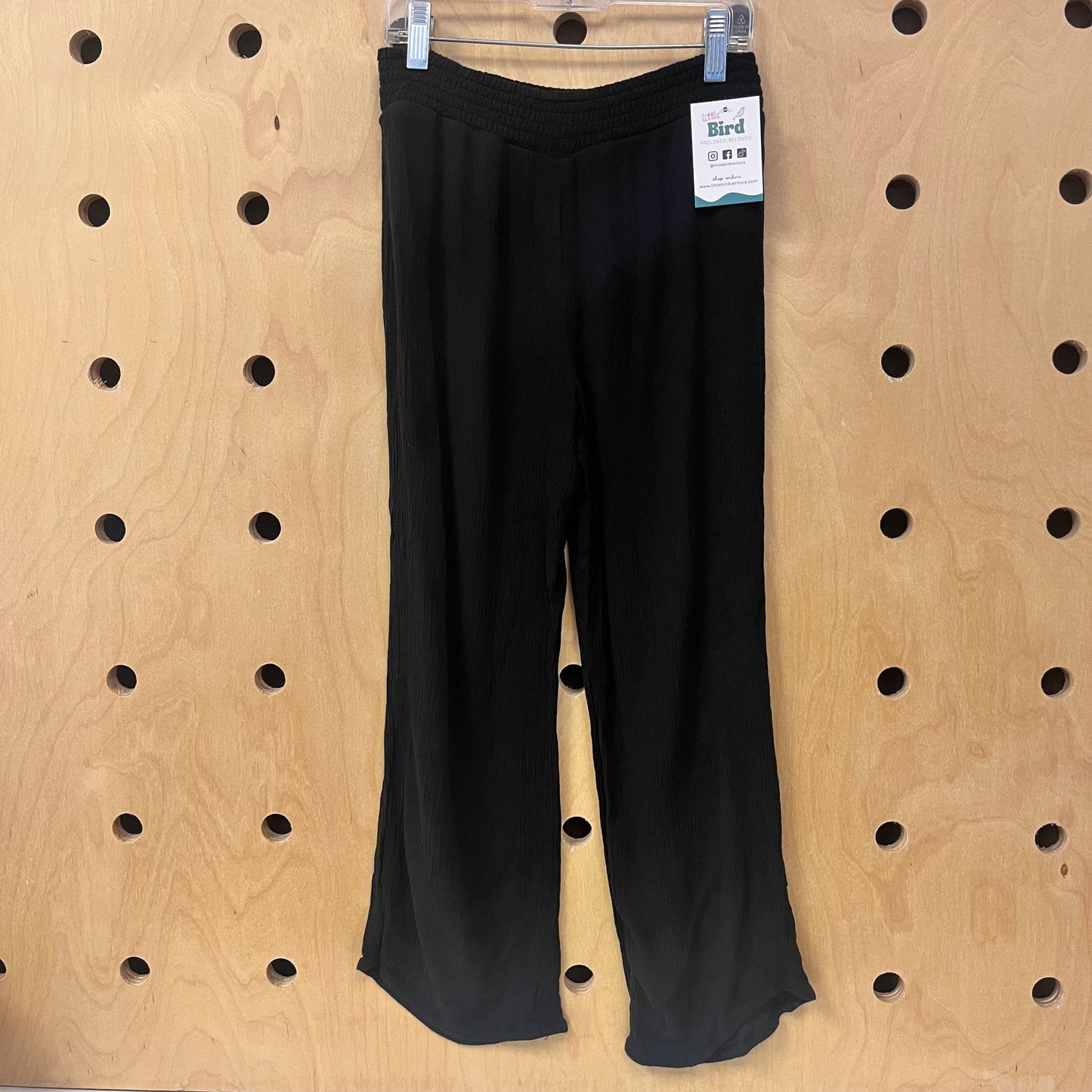 Black Wide Leg Gauze Pants