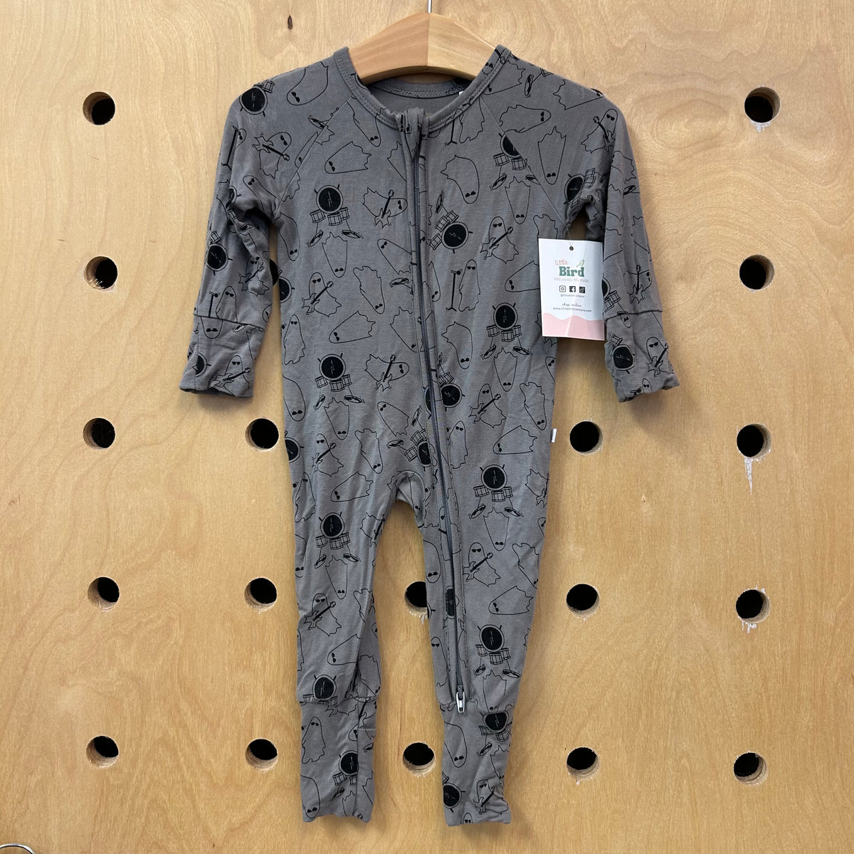 Grey/Black Drummer Ghost Bamboo Footies