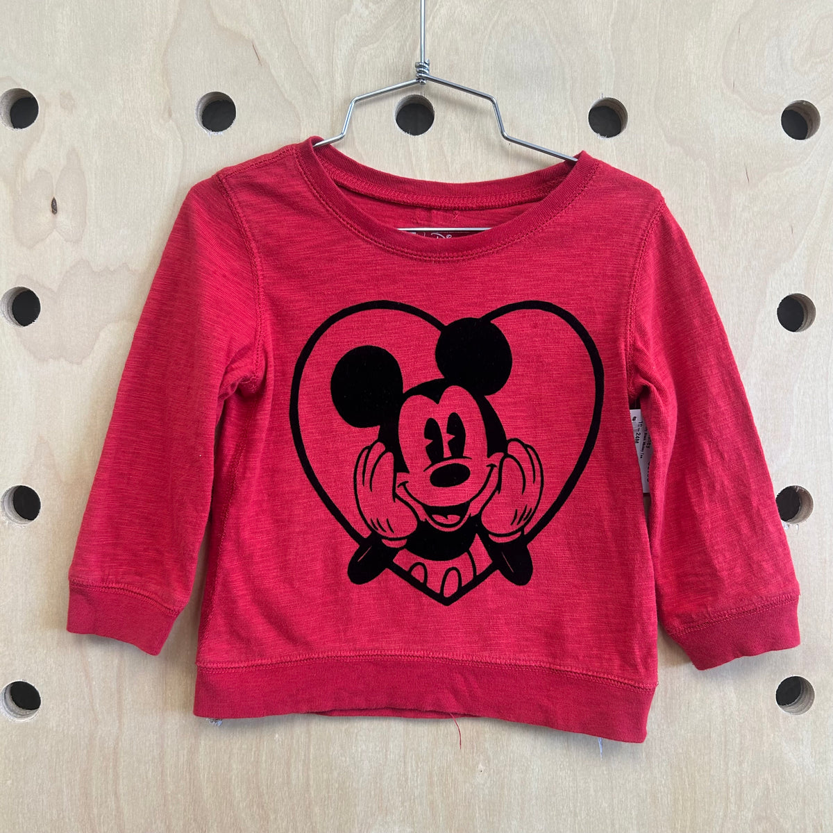 Red+Fuzzy Black Mickey Tee