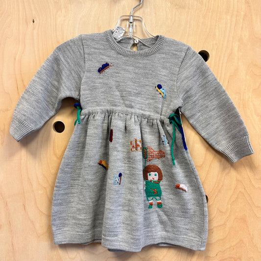 Grey Bug Catcher Knit Dress