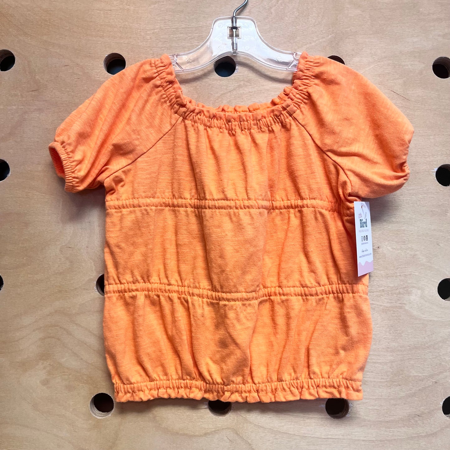 Orange Gathered Top