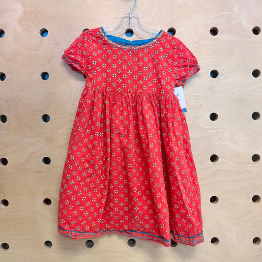 Red & Teal Floral Dress