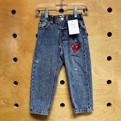 Distressed Keith Haring Denim