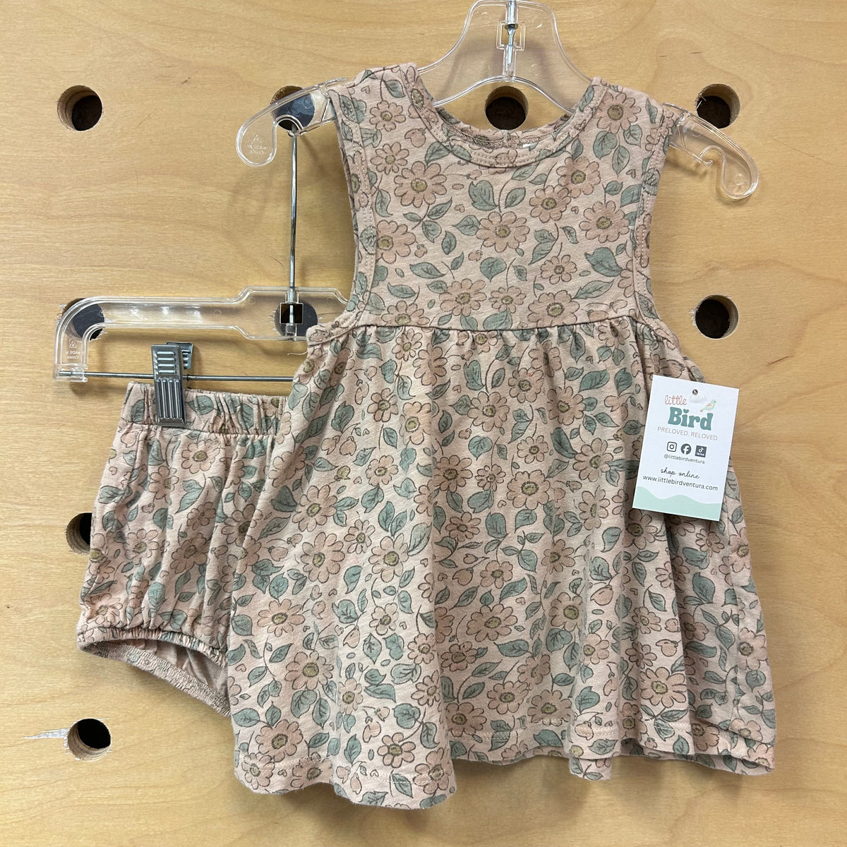 Peach Floral Dress w/ Bloomers