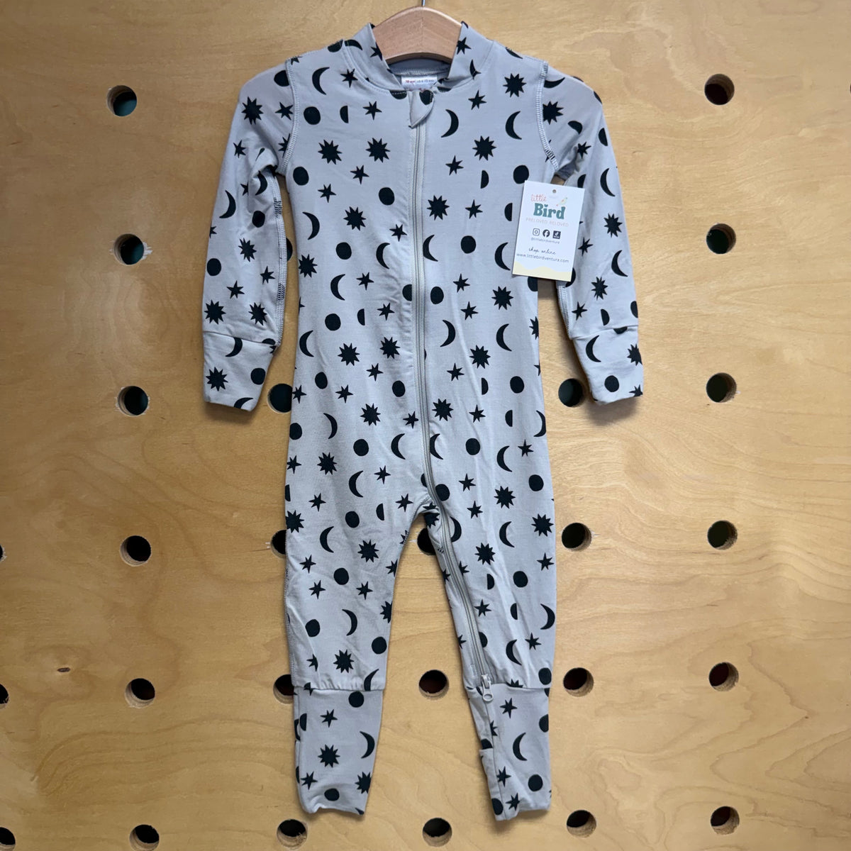 Grey/Black Moons Stars Tencel Zippy