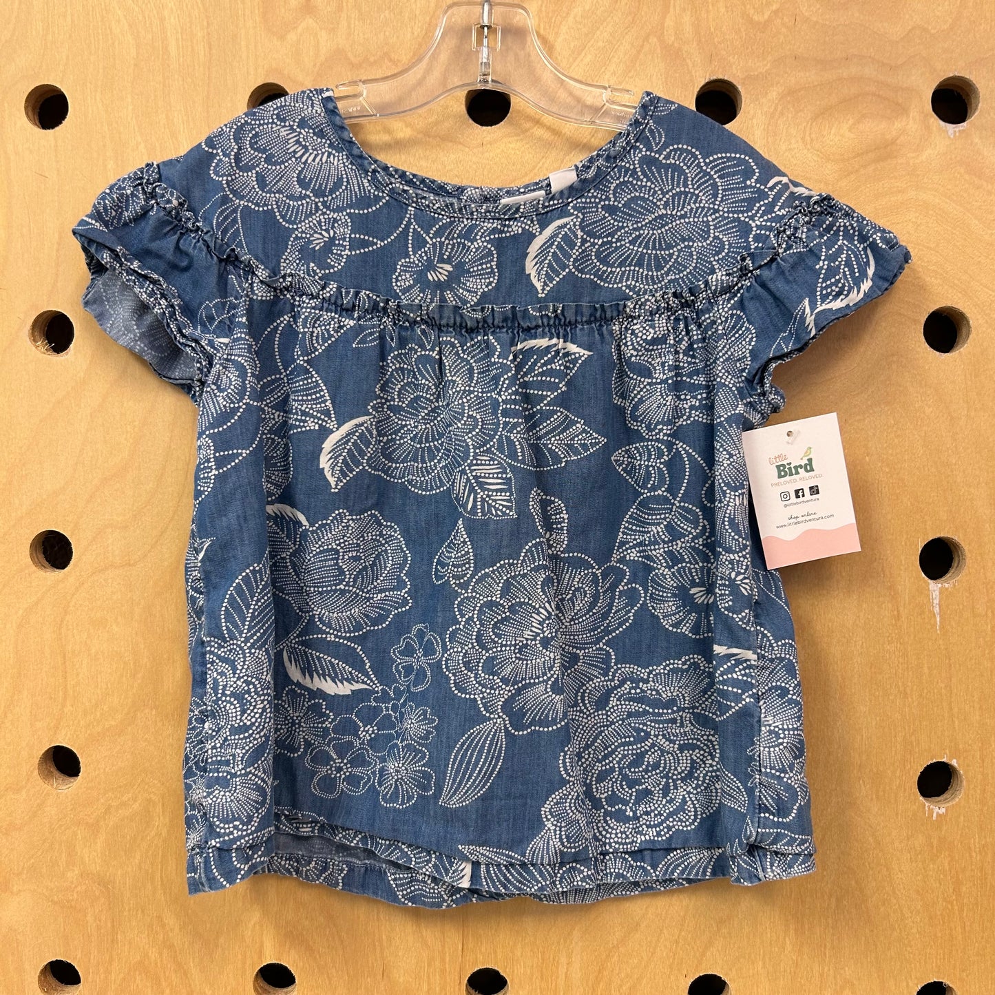 Chambray Dot Floral Top