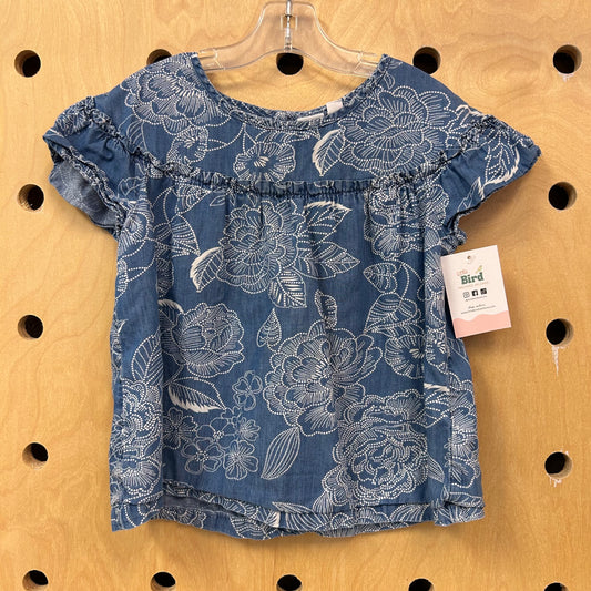 Chambray Dot Floral Top